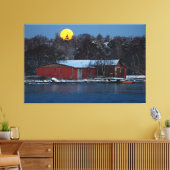 フィンランドのヘルシンキにある赤い木造の家 キャンバスプリント (インサイチュ (リビング))