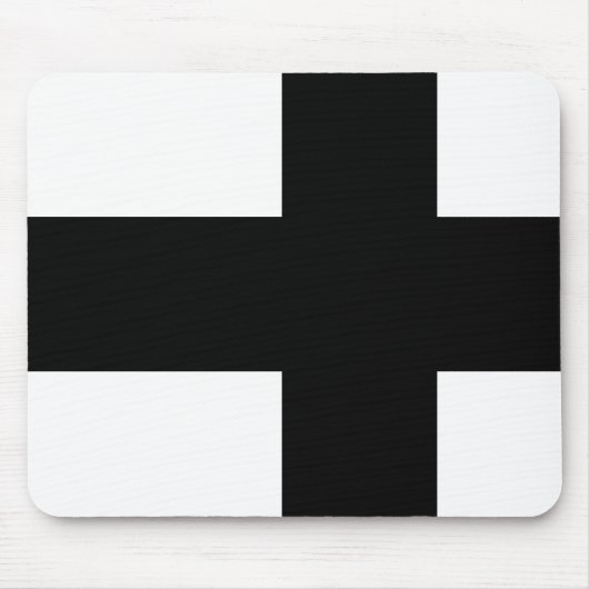 フィンランドのモノクロ旗 マウスパッド (正面)