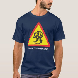 フィンランドのライオンに注意せよ ダークTシャツテンプレート Tシャツ