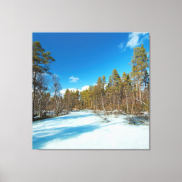 フィンランドのラップランドで冬の終わり キャンバスプリント