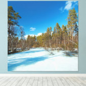 フィンランドのラップランドで冬の終わり キャンバスプリント (インサイチュ (ウッドフロア))