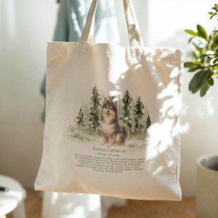フィンランドのラップランドの犬 - 水彩画の犬種 - 名言 トートバッグ