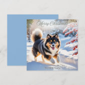フィンランドのラップランド犬の雪のスタイリッシュな写真 シーズンカード (正面/裏面)