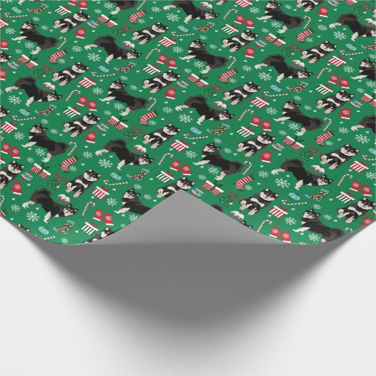 フィンランドのラプフンドのクリスマス犬 ラッピングペーパー (角)