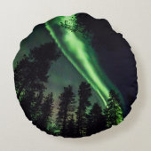 フィンランドのラプランドのオーロラのborealis ラウンドクッション (裏面)