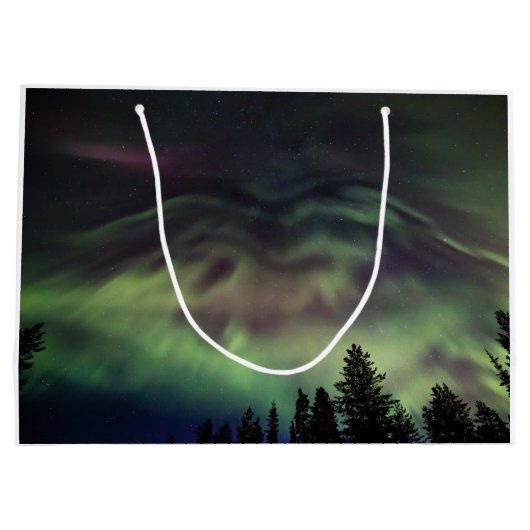 フィンランドのラプランドのオーロラのborealis ラージペーパーバッグ (裏面)