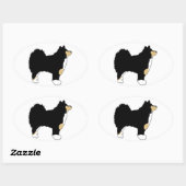 フィンランドのラプントカラーシルエット 楕円形シール (シート)