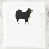 フィンランドのラプントカラーシルエット 楕円形シール (バッグ)