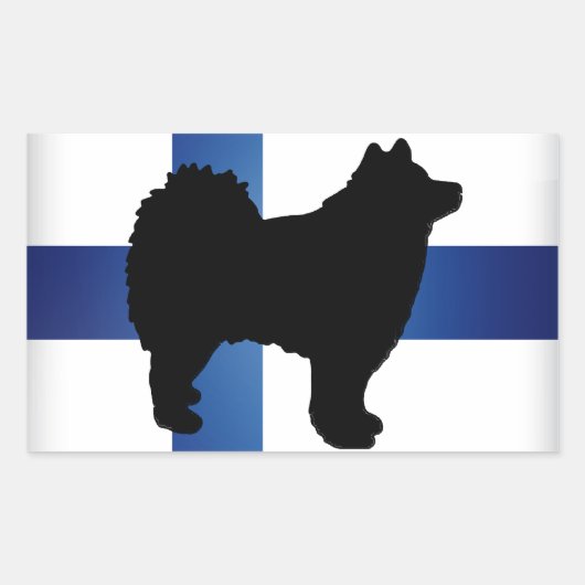 フィンランドのラプントシルエット国旗 長方形シール (正面)