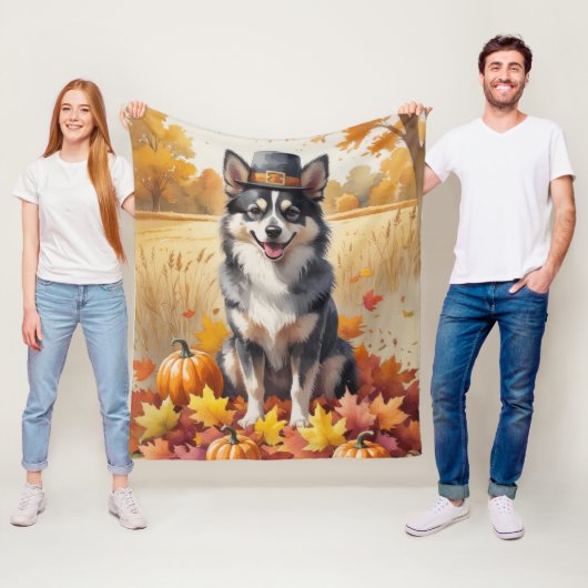 フィンランドのラプンドで紅葉感謝祭アート フリースブランケット (インサイチュ)