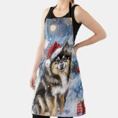 フィンランドのラプンドウィンターワンダーランドクリスマスジョイ エプロン (インサイチュ)