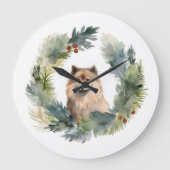 フィンランドのラプンドクリスマスリースフェスティバルカップ ラージ壁時計 (正面)