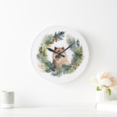 フィンランドのラプンドクリスマスリースフェスティバルカップ ラージ壁時計 (ホーム)