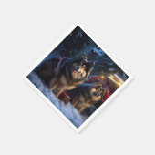 フィンランドのラプンドスノースイスクリスマスデコール スタンダードカクテルナプキン (角)