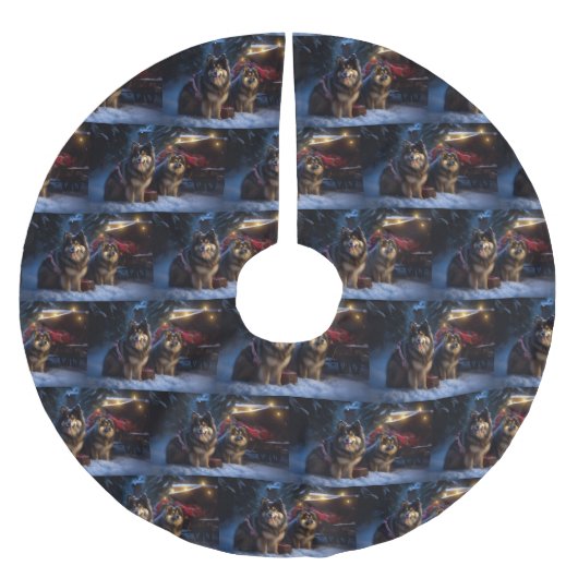 フィンランドのラプンドスノースイスクリスマスデコール ブラッシュドポリエステルツリースカート (正面)