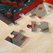 フィンランドのラプンドドッグとクリスマスプレゼント暖炉 ジグソーパズル (側面)