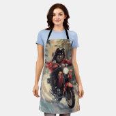 フィンランドのラプンドドッグオートバイクリスマス エプロン (着用した状態)