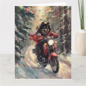 フィンランドのラプンドドッグオートバイクリスマス カード (正面)