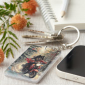 フィンランドのラプンドドッグオートバイクリスマス キーホルダー (正面右)