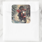 フィンランドのラプンドドッグオートバイクリスマス スクエアシール (バッグ)