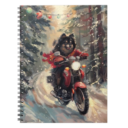 フィンランドのラプンドドッグオートバイクリスマス ノートブック (正面)
