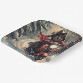 フィンランドのラプンドドッグオートバイクリスマス ペーパープレート (傾斜あり)