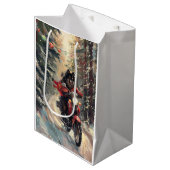 フィンランドのラプンドドッグオートバイクリスマス ミディアムペーパーバッグ (正面アングル)