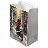 フィンランドのラプンドドッグオートバイクリスマス ミディアムペーパーバッグ (裏面アングル)