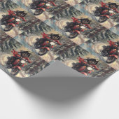 フィンランドのラプンドドッグオートバイクリスマス ラッピングペーパー (角)