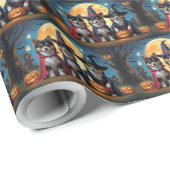 フィンランドのラプンドドッグスパンプキンハロウィンおもしろい ラッピングペーパー (ロールコーナー)