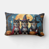 フィンランドのラプンドドッグスパンプキンハロウィンおもしろい ランバークッション (裏面)