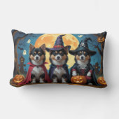 フィンランドのラプンドドッグスパンプキンハロウィンおもしろい ランバークッション (正面)