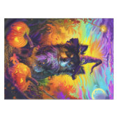 フィンランドのラプンドドッグハロウィーン魔女とカボチャ テーブルクロス (正面(横))