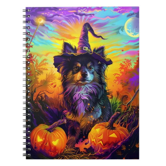 フィンランドのラプンドドッグハロウィーン魔女とカボチャ ノートブック (正面)
