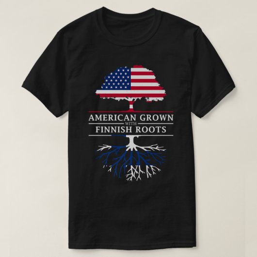 フィンランドのルーツで育つ米国フィンランドプレミアム Tシャツ (デザイン正面)