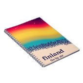 フィンランドのレトロ休暇「レインボー」ポスタープリント。 ノートブック (右側)
