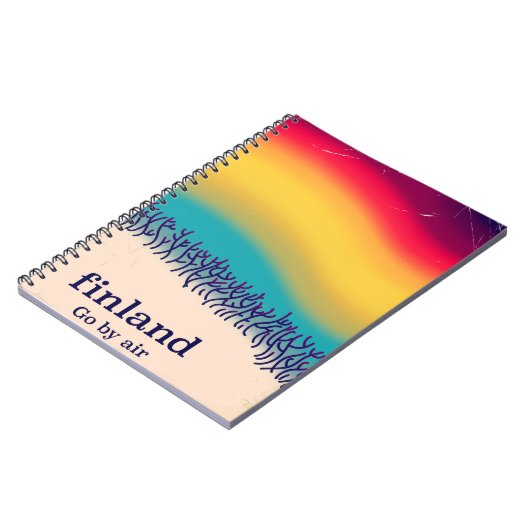 フィンランドのレトロ休暇「レインボー」ポスタープリント。 ノートブック (左側)