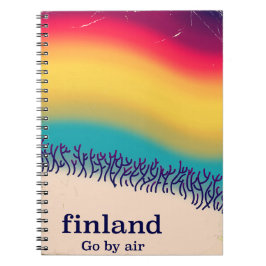 フィンランドのレトロ休暇「レインボー」ポスタープリント。 ノートブック