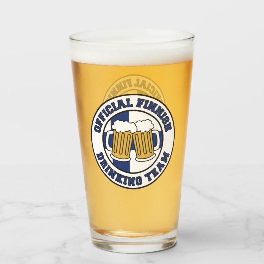 フィンランドの公式のフィンランドの飲むチーム旗 タンブラーグラス (ドリンク正面)