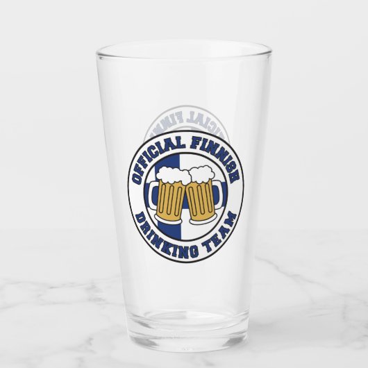 フィンランドの公式のフィンランドの飲むチーム旗 タンブラーグラス (正面)