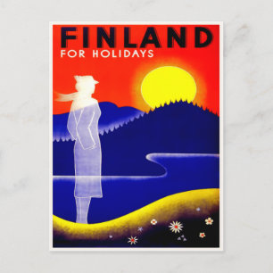 フィンランドの古い旅行ポスターのポストカード ポストカード