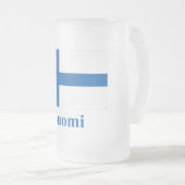 フィンランドの名前のフィンランドの旗 フロストグラスビールジョッキ (正面右)