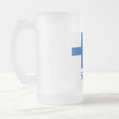 フィンランドの名前のフィンランドの旗 フロストグラスビールジョッキ (左)