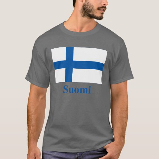 フィンランドの名前のフィンランドの旗 Tシャツ (正面)