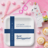 フィンランドの国家の日 フィンランドの国旗 ペーパープレート (パーティー)