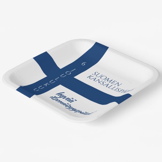 フィンランドの国家の日 フィンランドの国旗 ペーパープレート (傾斜あり)
