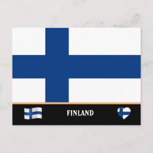 フィンランドの国旗 & フィンランド 国 旅行 / フィンランド ポストカード
