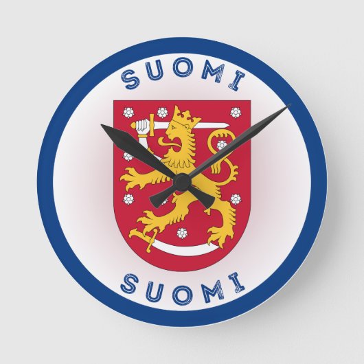 フィンランドの国章 サークル ラウンド壁時計 (正面)