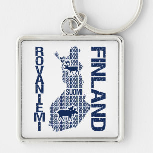 フィンランドの地図のキーホルダー- Rovaniemi キーホルダー