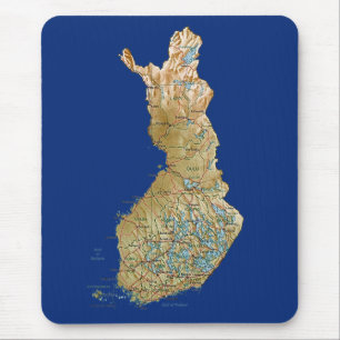 フィンランドの地図のマウスパッド マウスパッド